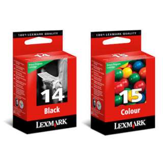 Lexmark X2650 14 & 15 Ink Cartridges 18C2090E 18C2110E  