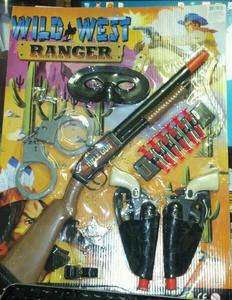   West Ranger Rifle & Gun Play Set Handcuffs Marshall Cowboys  