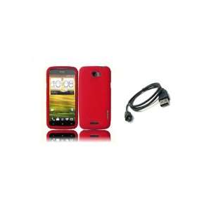 Mobile) Premium Combo Pack   Red Silicone Soft Skin Case Cover 