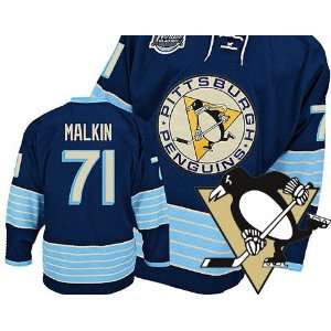   NHL Jerseys #71 Evgeni Malkin Hockey Third Navy Blue Jersey Size 48/M