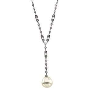   Cttw 11.00 mm Circle South Sea Cultured Pearl And Diamond Necklace