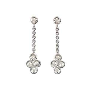  14K White Gold 1/10 ct. Diamond Drop Earrings Jewelry
