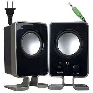  2 Piece Multimedia Speaker Set (Silver/Black) Electronics