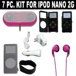   Portable Mini Speaker + Mini Pink Earbuds + Skin Case + Hard Aluminum