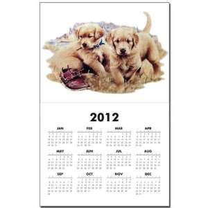 Calendar Print w Current Year Golden Retriever Puppies