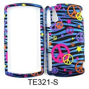 Sony Ericsson Xperia R800 Trans. Design, Colorful Peace Signs on Blue 