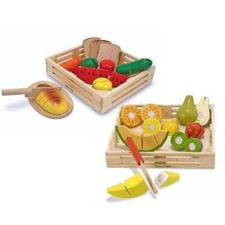    Melissa & Doug Deluxe Wooden Cutting Fruit Crate Toys & Games