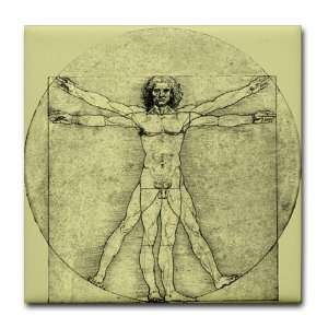  Tile Coaster (Set 4) Vitruvian Man by Da Vinci Everything 