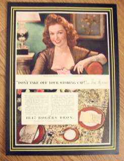 1943 Rogers Bros 1847 Silverware Ad Star Susan Hayward  