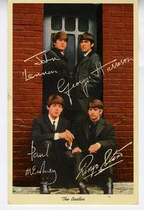1964 Beatles Promotional Postcard with printed Signatures  