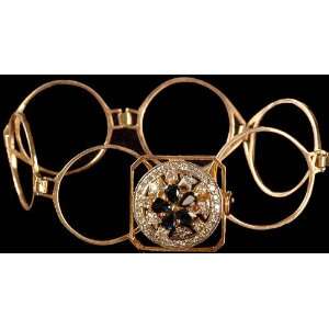   Sapphire Hoops Bracelet with Diamonds   18 K Gold 