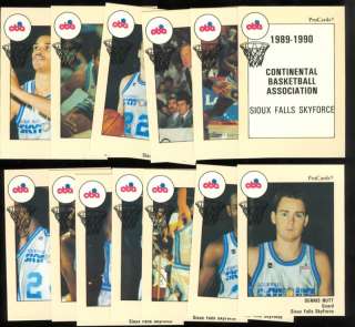 1989 90 ProCards CBA Sioux Falls set (13) cards  