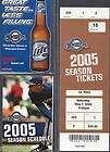 MILWAUKEE BREWERS VS Mets 2005 SEASON TICKET WITH 05 BR