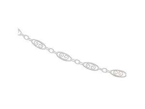      Sterling Silver Filigree Scroll Chain Necklace   16 inches