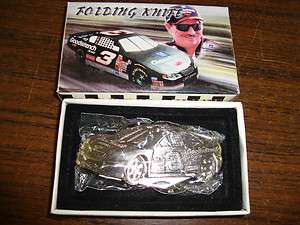   Earnhardt Silver Folding Knife  #3 Goodwrench in collector box  