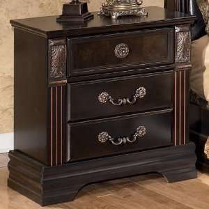  Suzannah 3 Drawer Nightstand in Black Finish Furniture 