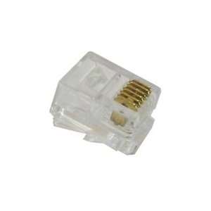   RJ11 Plug, 6 Position, 4 Conductor, For Round Solid Wire Electronics