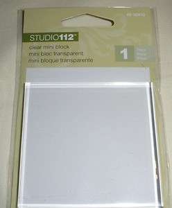 NEW Studio 112 Clear Acrylic Block Rubber Stamps 2 1/2  