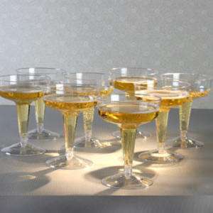 96 x 4oz Plastic Champagne Glasses Party Supply Wedding  