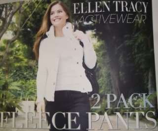ELLEN TRACY ACTIVEWEAR FLEECE PANTS SIZE XL  