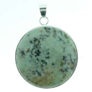 Pendants   African Turquoise Round Inlay Silver Plated Base Metal 