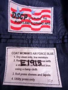 Size 12ML US Air Force Womans Enlisted Dress Blue Uniform Jacket Coat 