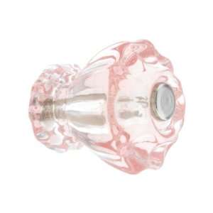  Medium Fluted Depression Pink Glass Cabinet Knob With 