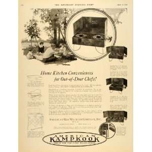  1924 Ad American Kampkook Campers Kitchen Grill Stove 