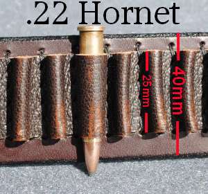 LEATHER AMMO BELT~ 22 Hornet CENTREFIRE BULLET ~42 52  