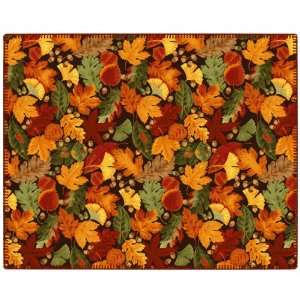  Harvest Leaves Fleece Throw Blanket with Finished Edges by American 