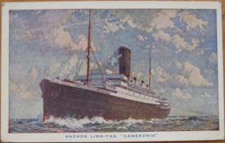 1932 Postcard Anchor Lines Steamer Ship TSS CAMERONIA  