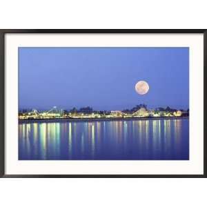 Amusement Park with Full Moon, Central California Framed Photographic 