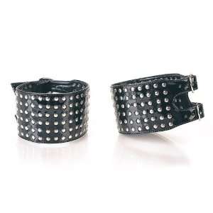  Black Studded Ankle Cuffs   