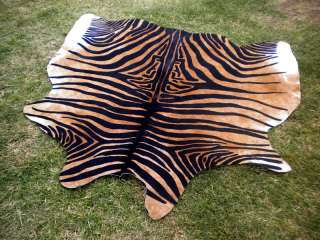 ZEBRA Print/Printed COWHIDE SKIN Rug steer COW HIDE  