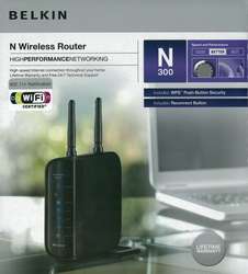 BELKIN ROUTER WIRELESS N N300 4 LAN PC/MAC LIFEWRTY NEW  