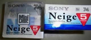 Sony Minidisc Neige MD74 5 Pack MINIDISC ORIGINAL MADE IN JAPAN RARE 