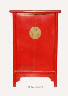 Chinese Red MoonFace Qing Style Cabinet Armoire aWK1187  