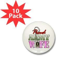  Mini Button (10 Pack) Proud Army Wife 