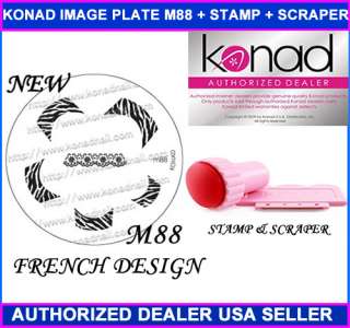 Konad Stamping Nail Art Image Plate M88 FRENCH Design + Stamp 