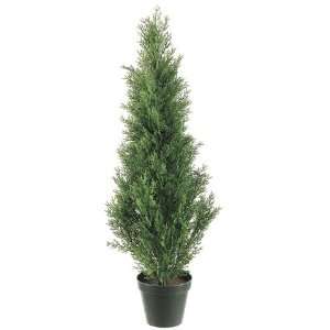    Pack of 4 Potted Artificial Cedar Topiary Trees 3