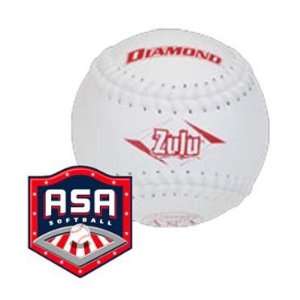   Zulu Synthetic Cover 12 ASA Softballs WHITE 12 SOFTBALL (ONE DOZEN