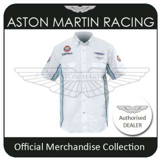 ASTON MARTIN RACING GULF RACE TEAM SHIRT (M) 36 40 100% Cotton White 