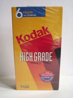 Kodak T 120 High Grade 6 hr. Blank Sealed VHS Tape  