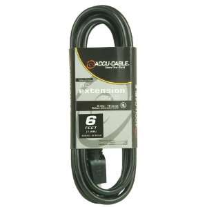  Accu Cable EC163 6 Black 16 Gauge 6 Ft Extension Cable 