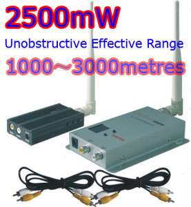 Wireless Video/Audio AV Transmitter & Receiver 2500mW 8CH 2.5W Long 