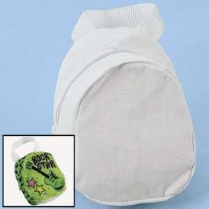 Design Your Own Mini White Canvas Backpack Carriers   Craft Kits 