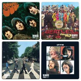 The Beatles Rock Album Covers 4 Piece Coaster Set NEW  