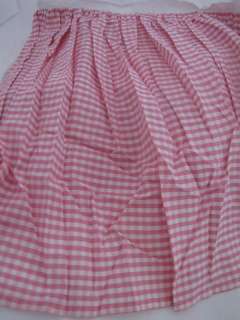 Pink Check Gingham Twin Single Bed Skirt dust ruffle  