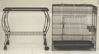 PARROT BIRD CAGE PLTOP W/STAND 24x16x46 115PT BLACK  
