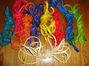BIRD TOY PARTS 10 ft. 3/8 SISAL ROPE NATURAL & COLORS  